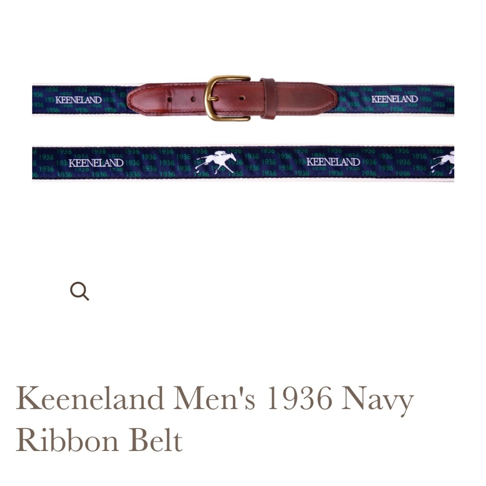 Keeneland Men's 1936 Navy Ribbon Belt